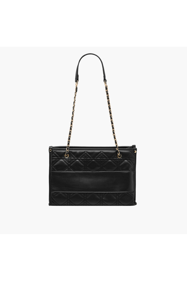 Quilted Tote Bag with Chain Handle
