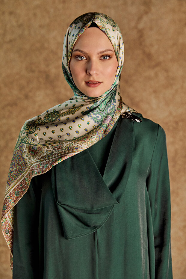 Etnik Desenli İpek Şal - 2