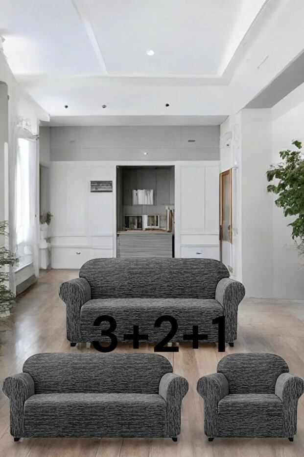 غطاء أريكة مرن بنمط جاكار EJMEL3+2+1، غطاء كرسي قابل للتمدد، غطاء أريكة مرن