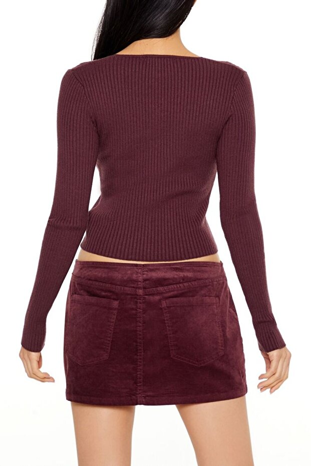 Crop Düğmeli Hırka - 3