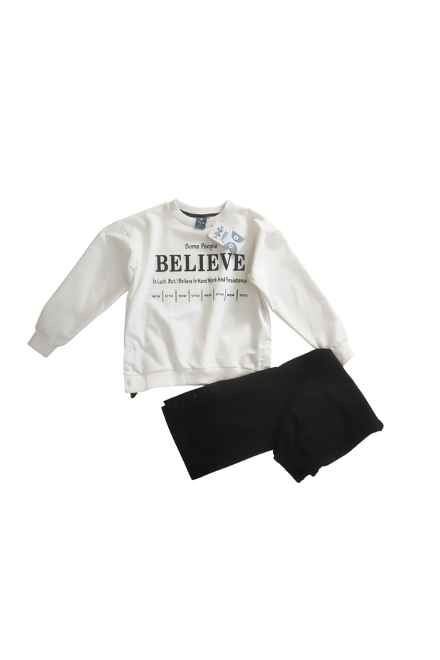 Believe Printed 2-Piece Girls' Top and Bottom Set