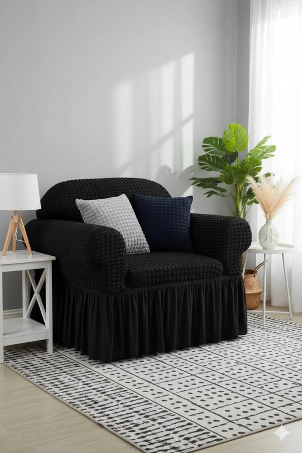 Bürümcük Sofa Cover, Armchair Cover Single Seat Full Covering with Flexible Elastic
