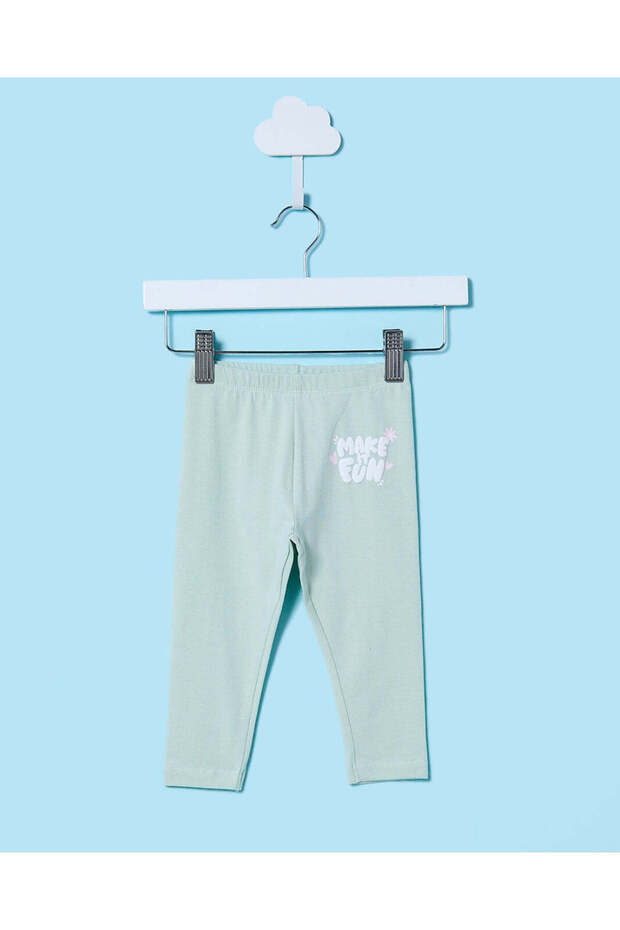 Infant Girls Mint Make Fun Print Leggings