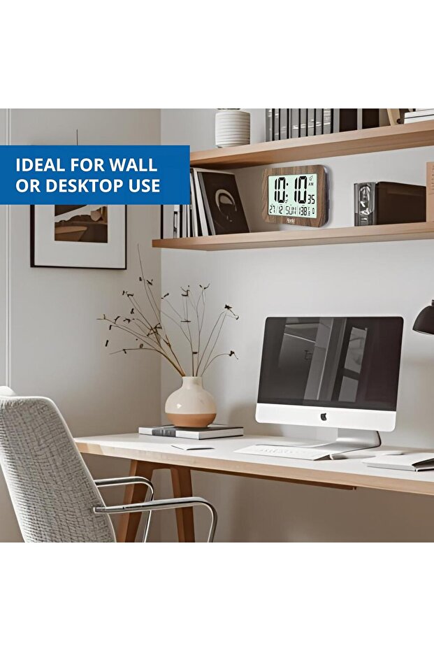 LCD Calendar Wall Clock – Digital Date & Time Display, Quartz Accuracy, Wall & Desktop Use - 5