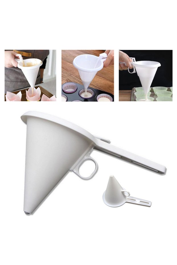 Chocolate Funnel Pouring Funnel Cream Funnel Cake Funnel White Plastic 13X9.8Cm Gt008