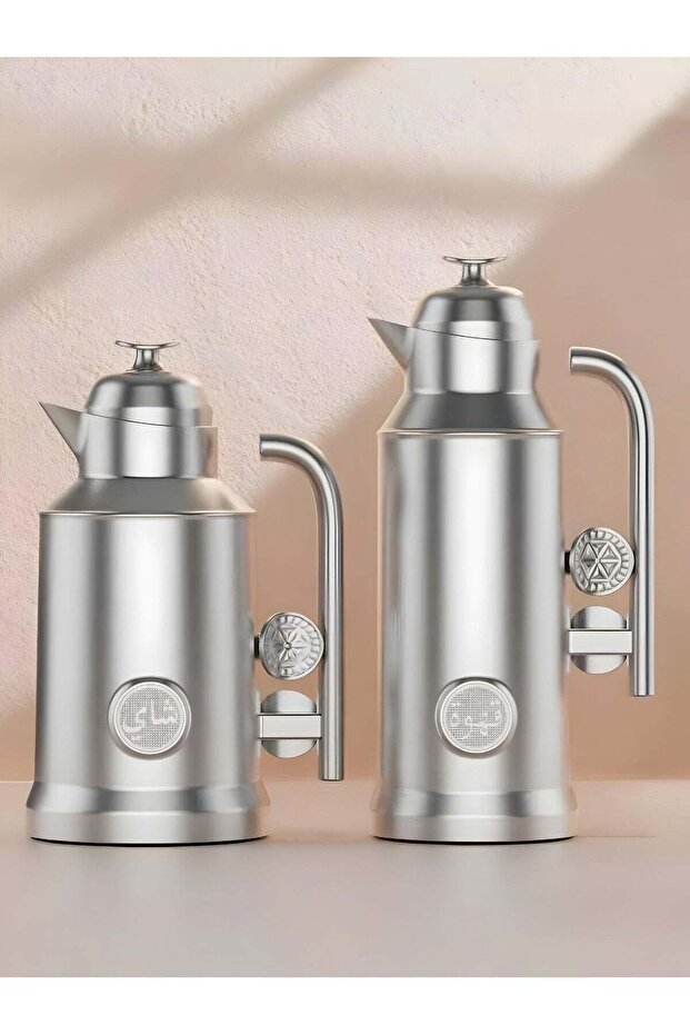طقم ترمس للشاي والقهوة، تصميم عصري فاخر - 1 لتر