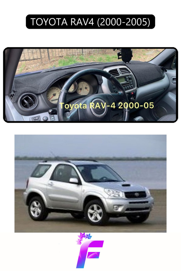 Toyota Rav4 (2000-2005) Compatible Dashboard Cover | Anti-Reflective | Full Protection | Quick Assembly | K60