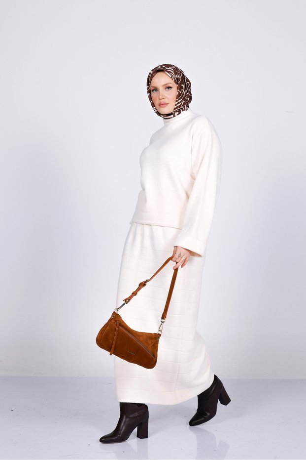 44158 - Stylish Comfortable Soft Textured Knit Skirt Sweater Women's Set