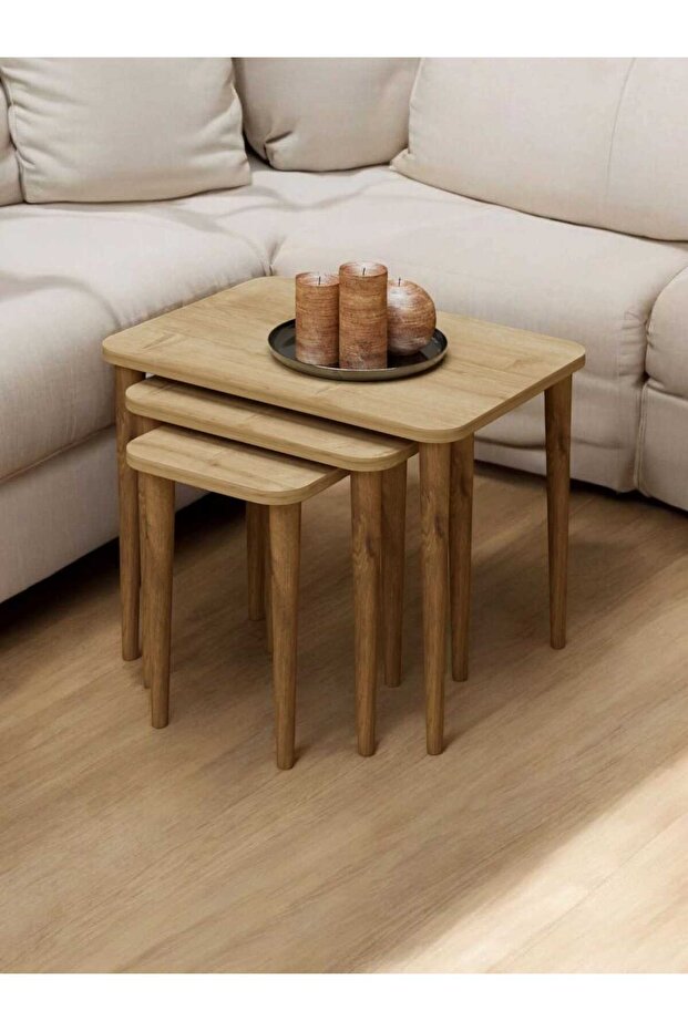 Zigon Sehpa 3 lü Ceviz - 3