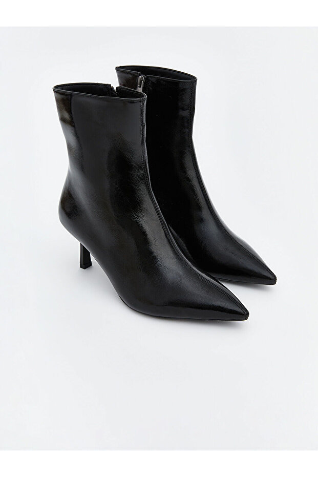 Leather Look Women's Heeled Boots