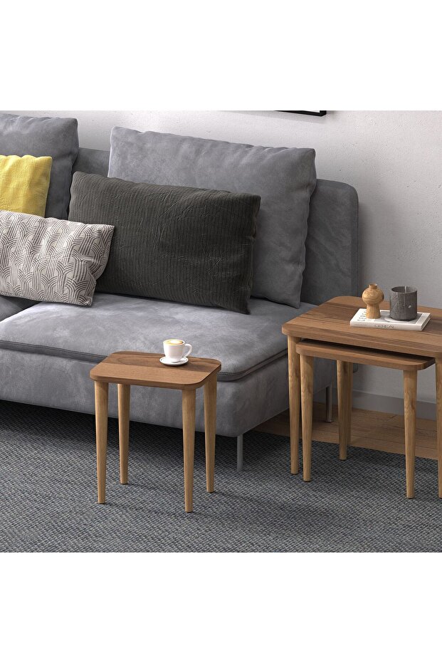 Zigon Sehpa 3 lü Ceviz - 3