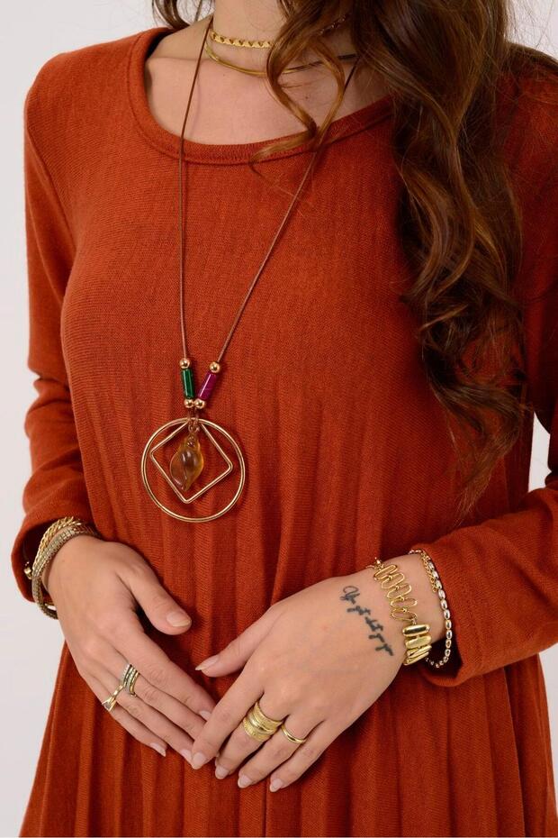 71653 PİLELİ TRİKO ELBİSE - 8