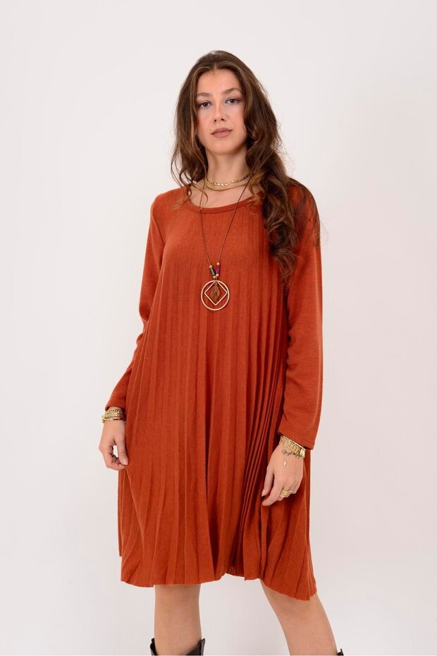 71653 PİLELİ TRİKO ELBİSE - 5