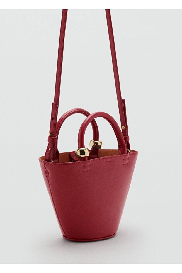 Mini Shopper Bag with Metallic Details