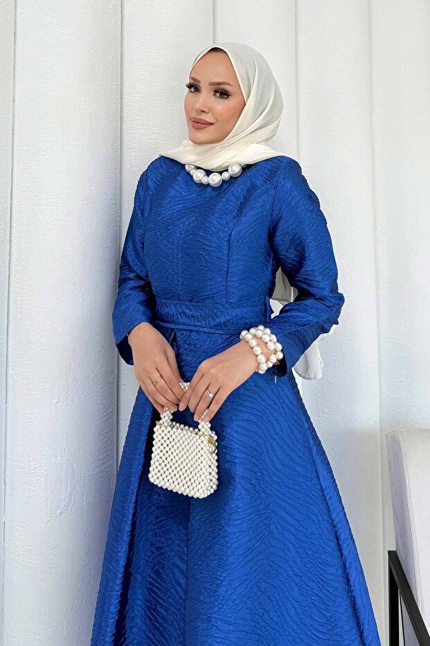 Jacquard Fabric Evening Dress