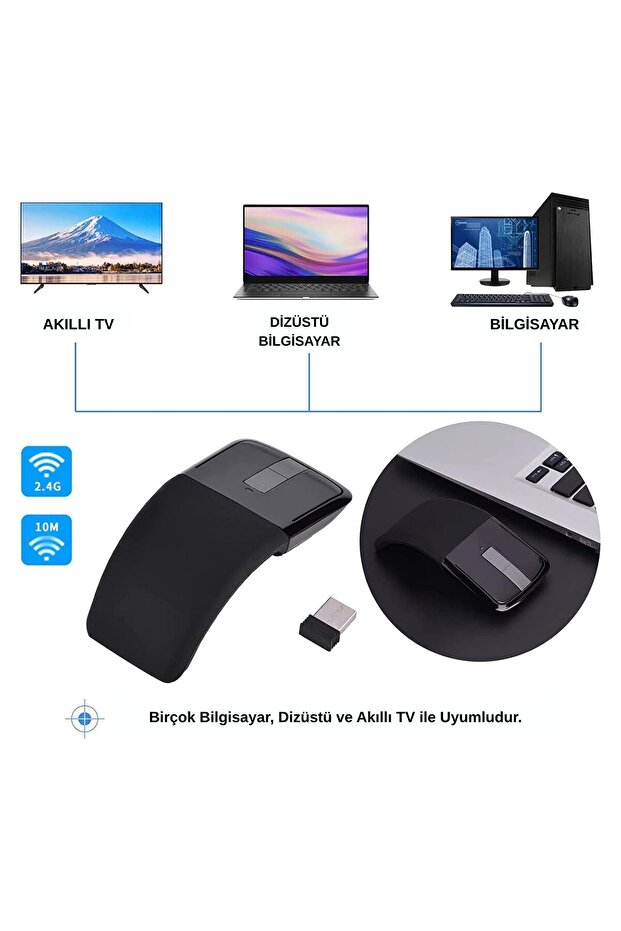 Arc Touch Katlanabilir Mouse-Dokunmatik Kaydırma-BlueTrack Yüksek Hassasiyet - 6