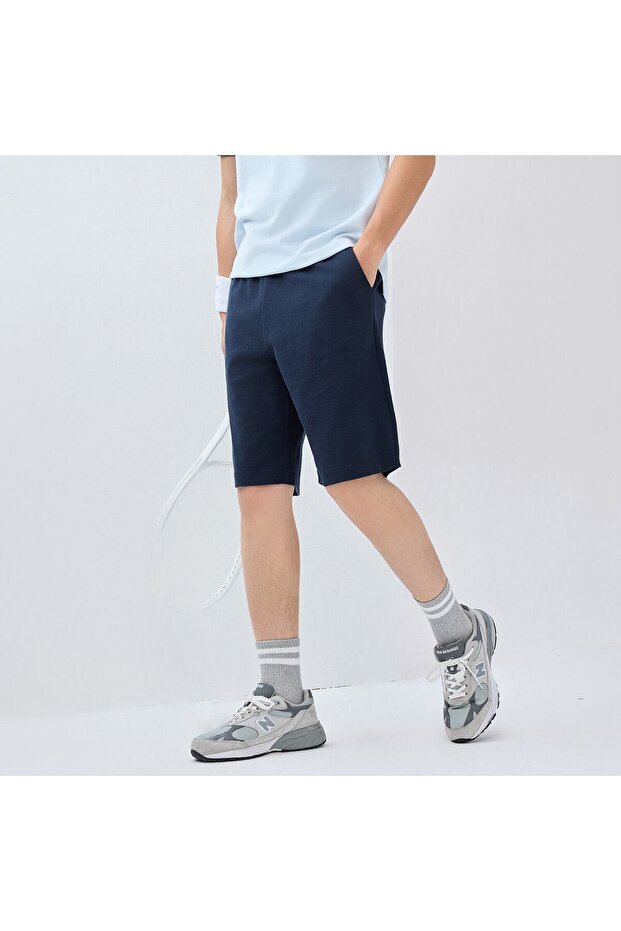 Men's Waffle Knit Elastic Waist Shorts