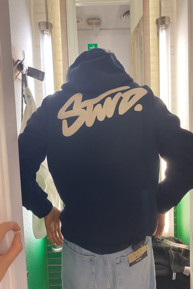 Unisex 3 Yarn O Oversized Swnd Lettering B Printed K Hooded Street Style Sweatshirt with Kangaroo Pocket