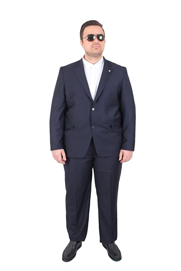 Men's Plus Size 6 Drop Suit Paris 071010 Navy Blue