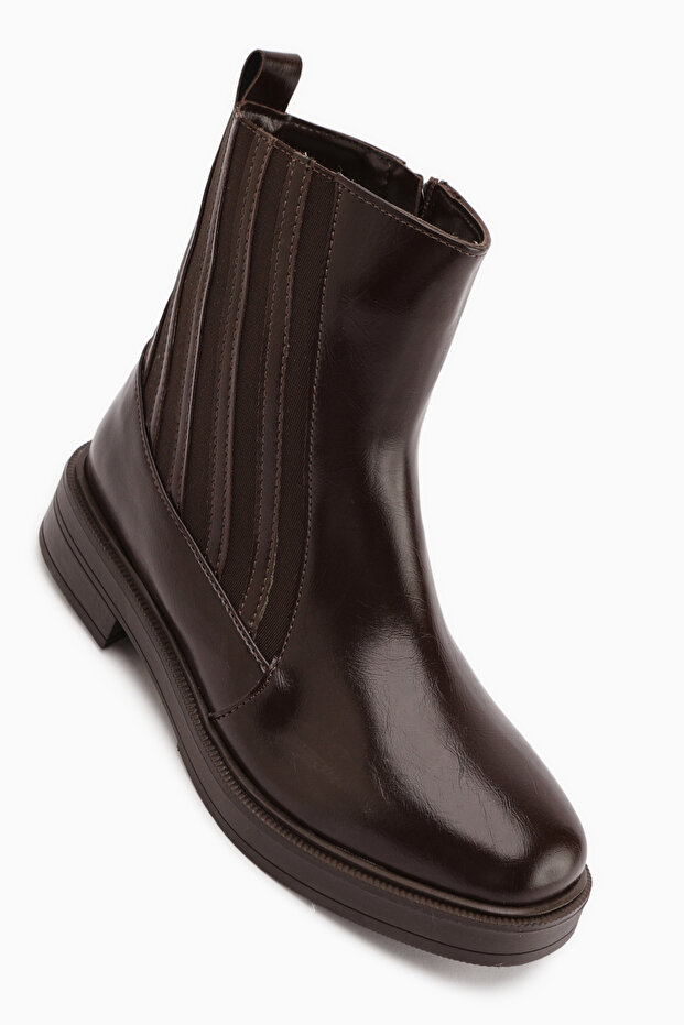 Lena Brown Women's Boots with Rubber Detail