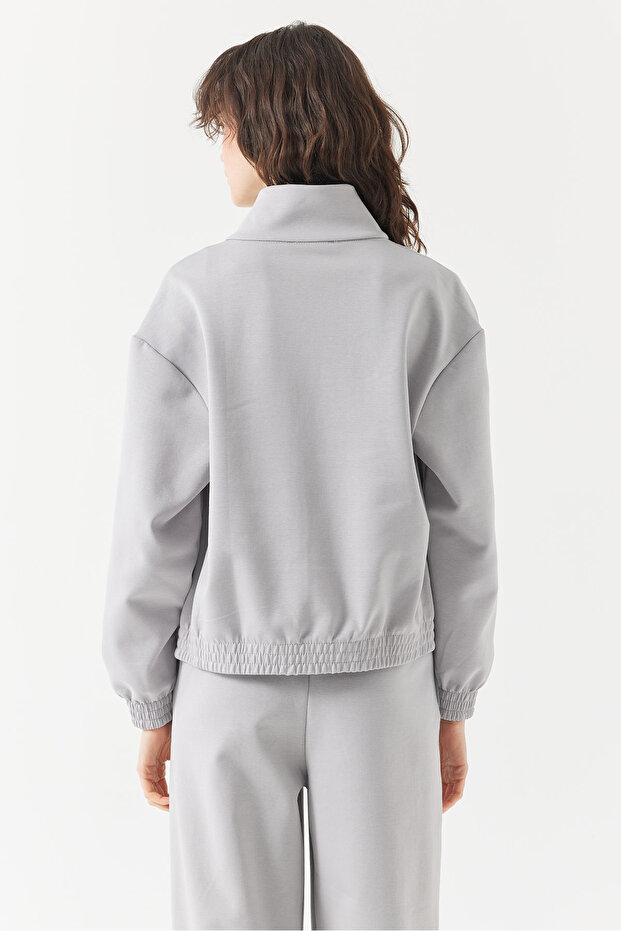 Kadın Dik Yaka Sweat Üst - 5