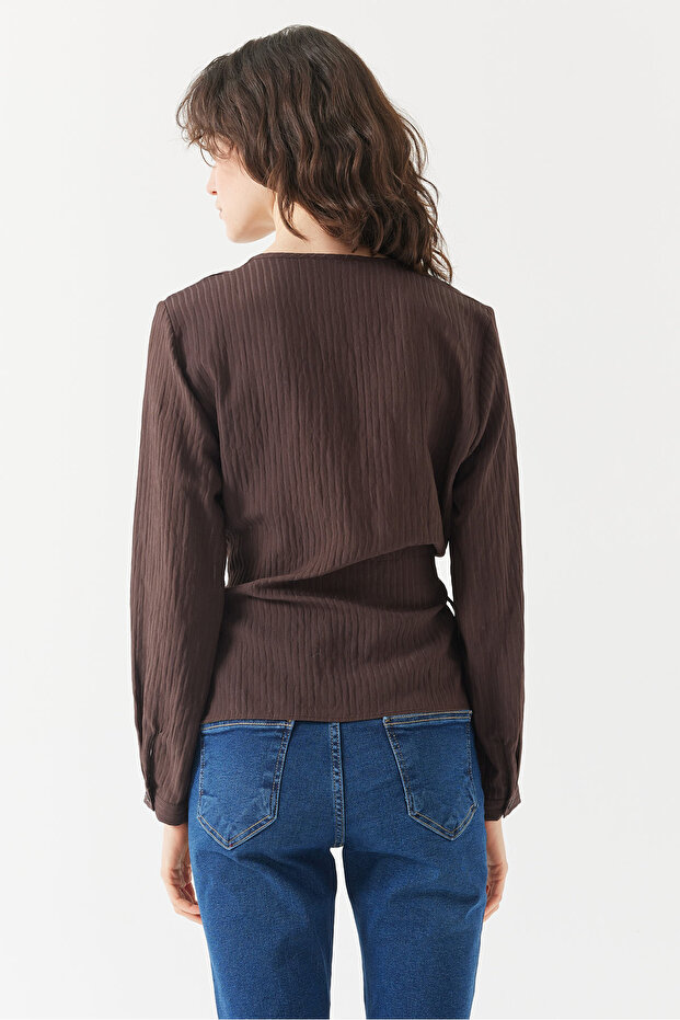 Kadın Bağlamalı Anvelop Bluz - 5