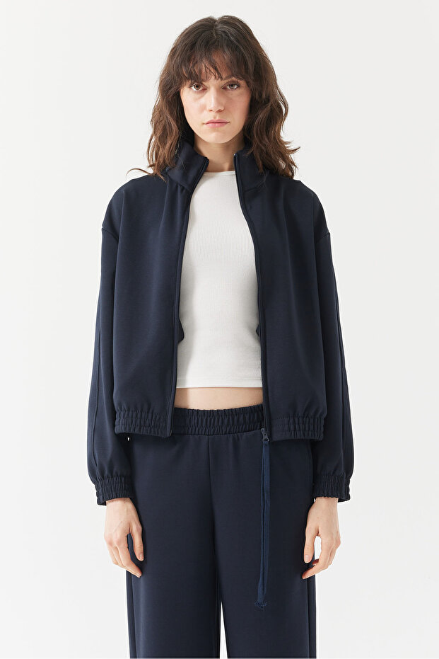 Kadın Dik Yaka Sweat Üst - 2