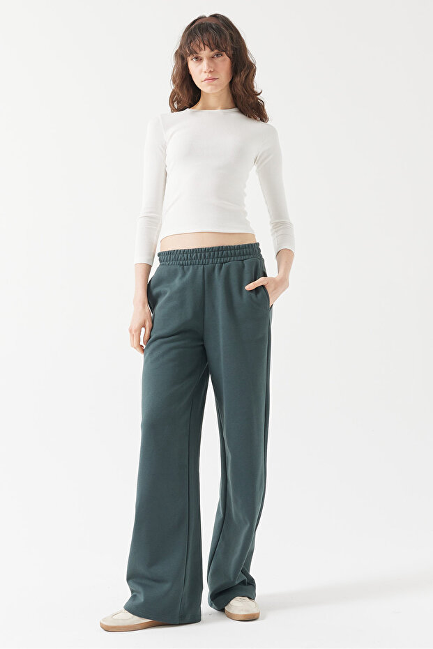 Kadın Beli Lastikli Basic Sweat Pantolon - 2