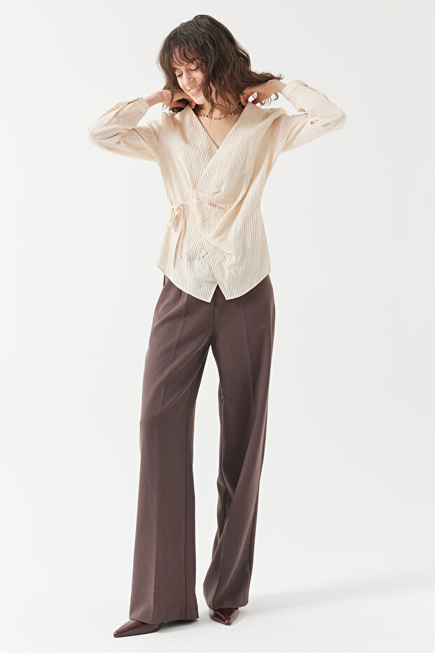 Kadın Bağlamalı Anvelop Bluz - 6