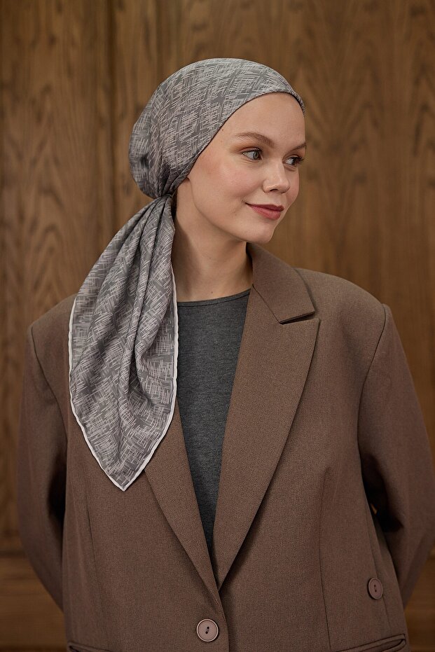 Winter Bloom Soft Eşarp Gri - 2