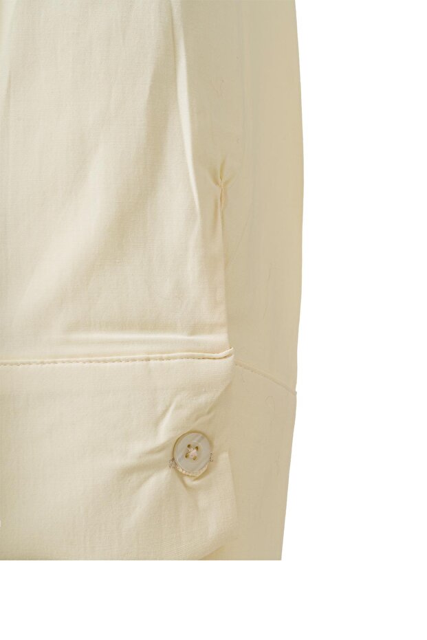 Oversize Poplin Gömlek Sarı - 4