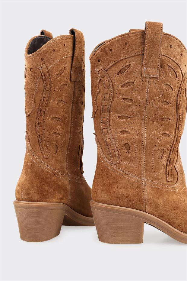 Taba Deri Kadın Western Bot - 4