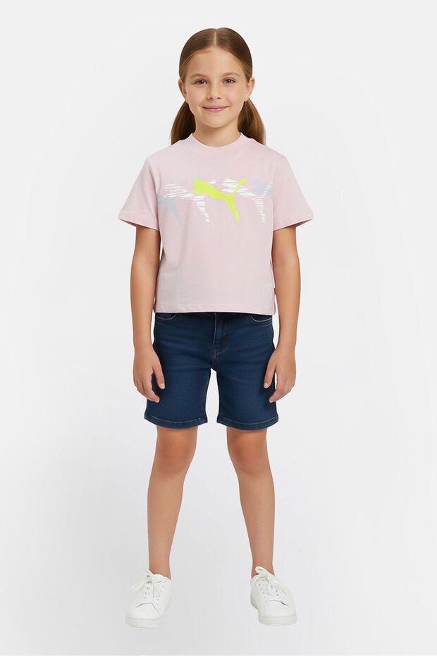 Kids Girl Sportswear Fit Short Sleeve Outdoor T-Shirt, Pink