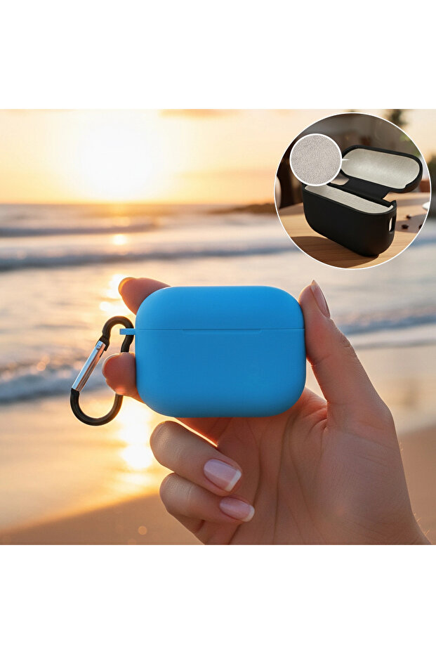 حافظة Apple AirPods Pro مع حزام معلق باللون الأزرق