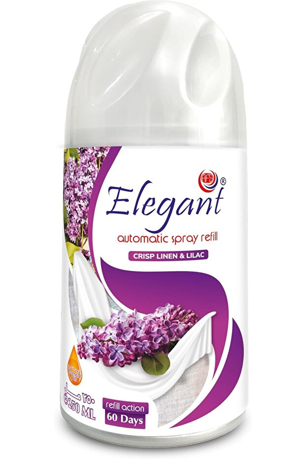 Elegant Automatic Spray Refill – Crisp Linen & Lilac – 250ML – Air Freshener Refill