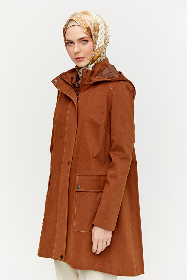 Çıkarılabilir Kapüşonlu Pamuklu Kap - 4