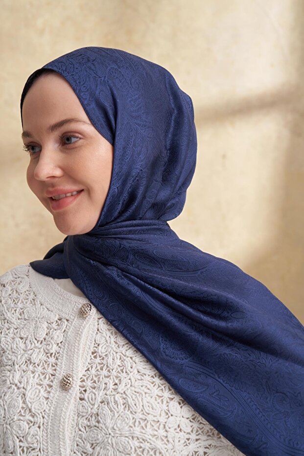 Jose Jakar Ethnic Pattern Shawl - Navy Blue