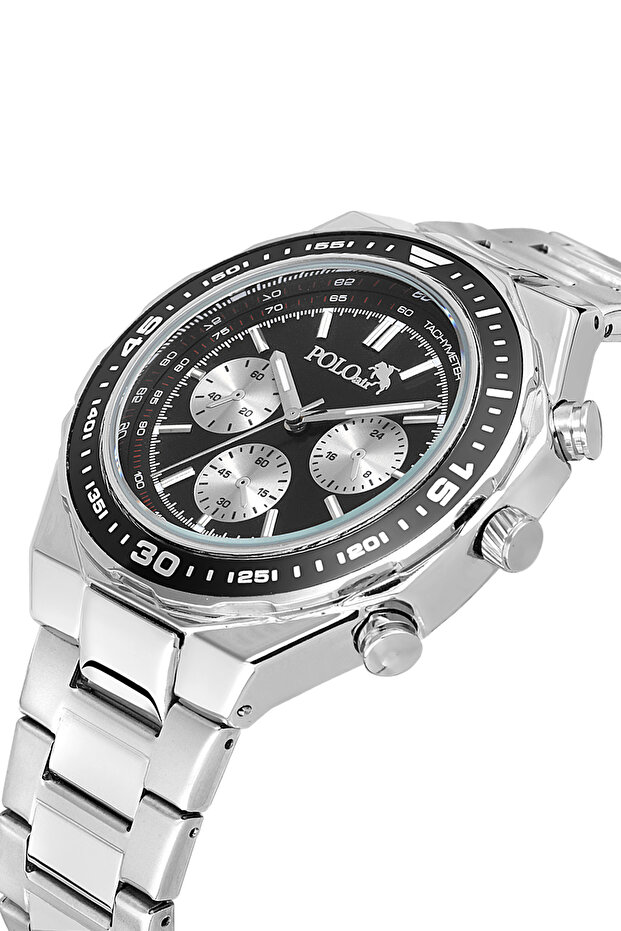 Classic Sport Men's Wristwatch Silver Black Pl-7036E1X
