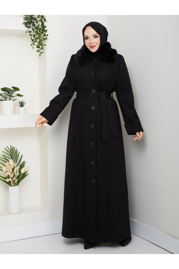 معطف كبير الحجم بأزرار - 5