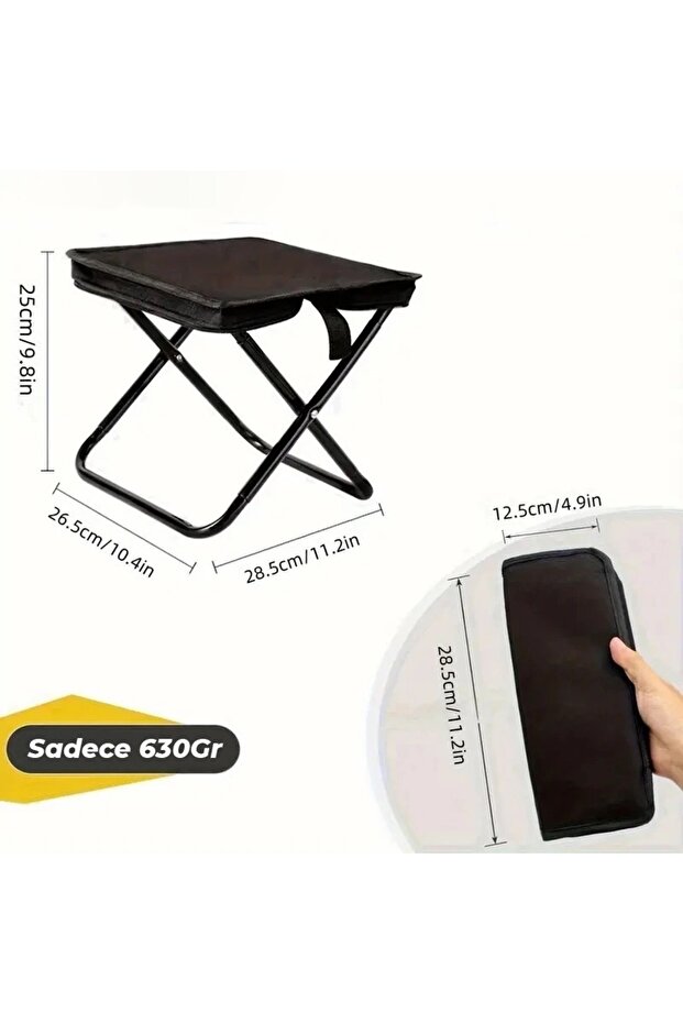 Flip Katlanır Kamp Taburesi Siyah - 1