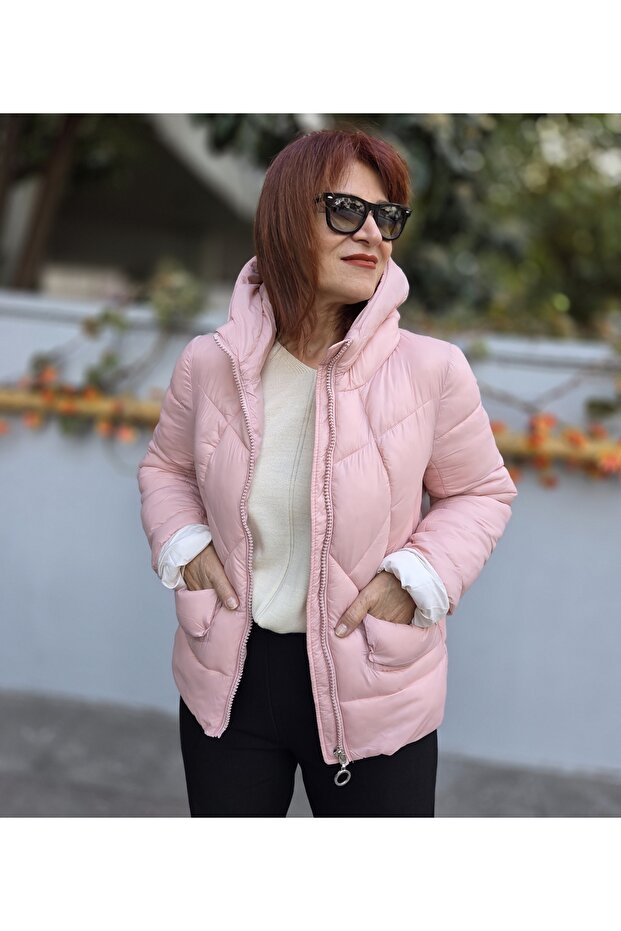 Kapüşonlu Şişme Mont - 3