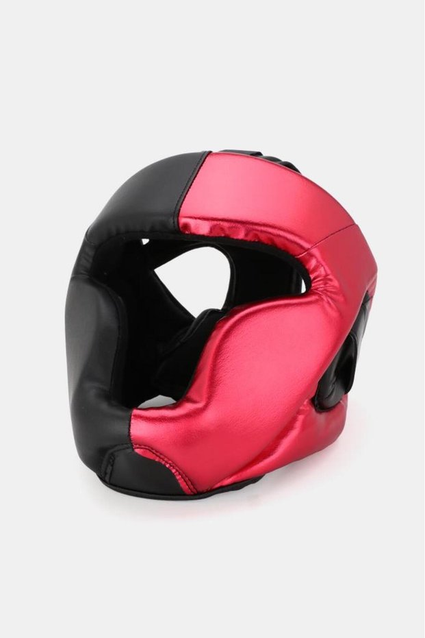 Face Protection Boxing Helmet, Bright Red Black Model