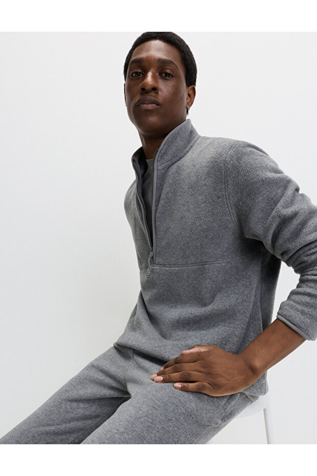 Yarım Fermuarlı Sweatshirt - 3