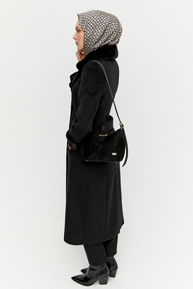 Kruvaze Kaşe Manto - 5