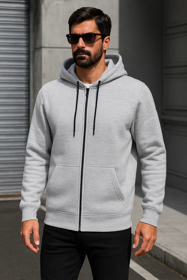 Men's Trend Winter A.Grey Oversized Sweatshirt