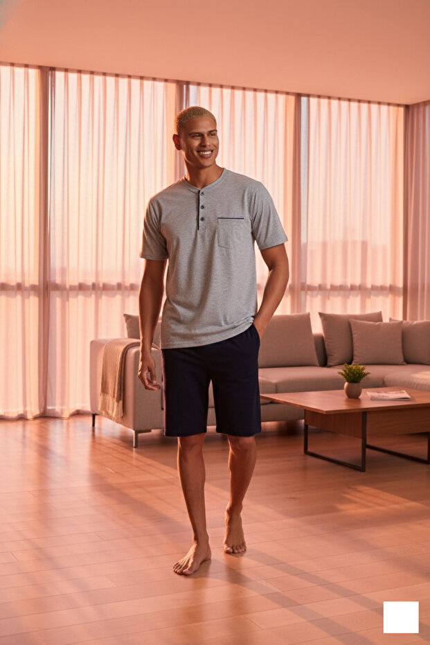 New Season Summer Button Collar Luxury Design Pajama Set