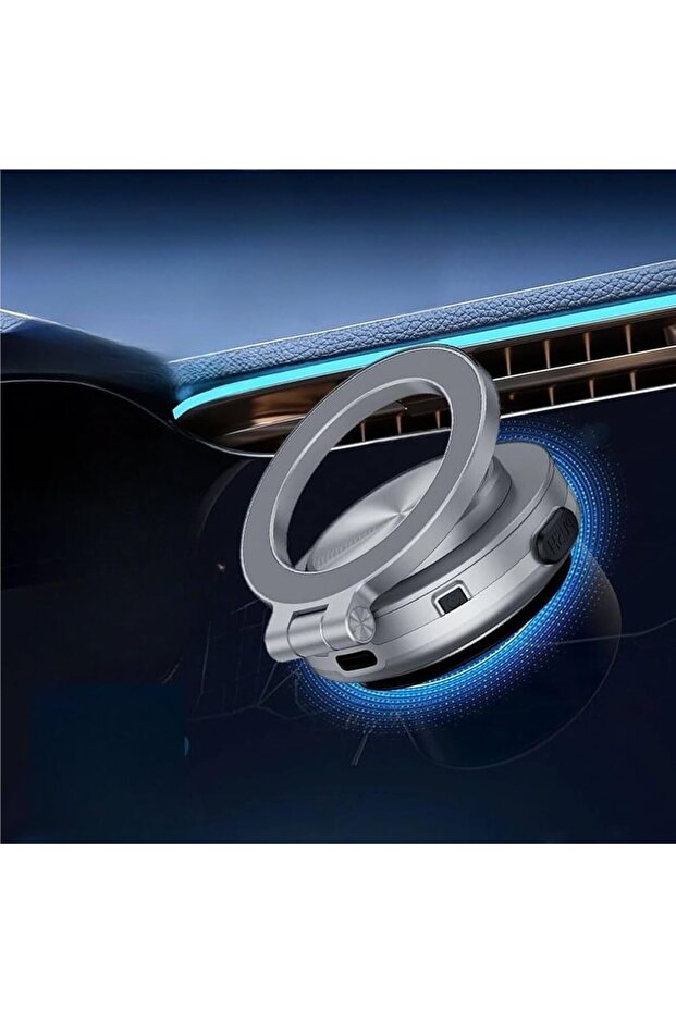 Magnetic Car Smartphone Holder - 360° Adjustable Dashboard Mount (AF19 Silver)