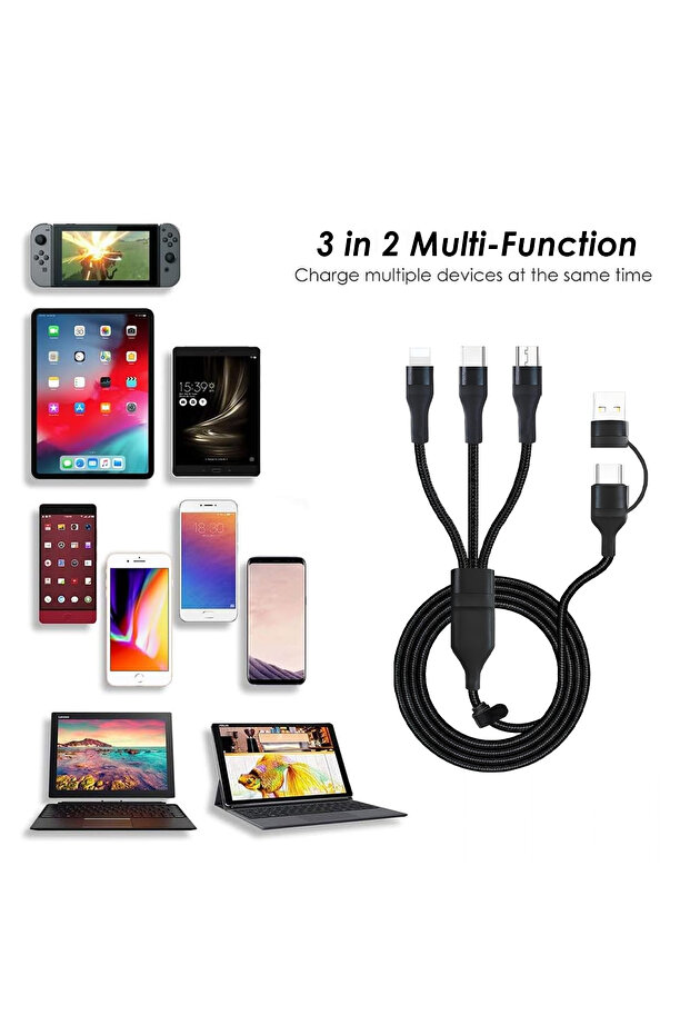 كابل بيانات شحن سريع متعدد الوظائف 3 في 2 - 3
