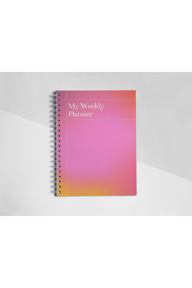 دفتر ملاحظات إيدي A5 للتخطيط الأسبوعي باللون الوردي - 2