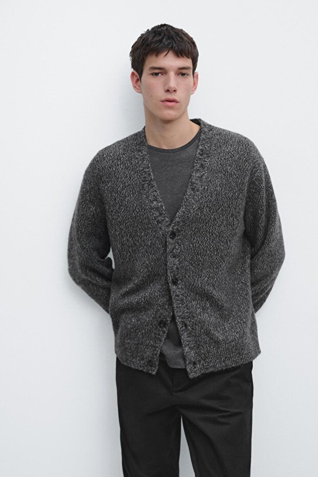 Yün karışımlı triko hırka - 2